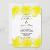 イエロープルメリアフランギパニ結婚式招待状 招待状 (正面)
