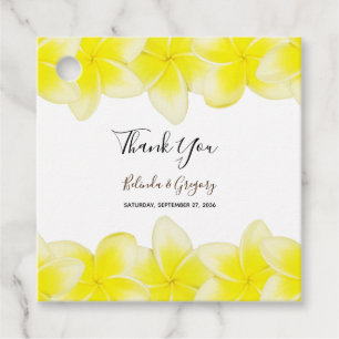 イエロープルメリアフランギ結婚パニのプレゼント フェイバータグ
