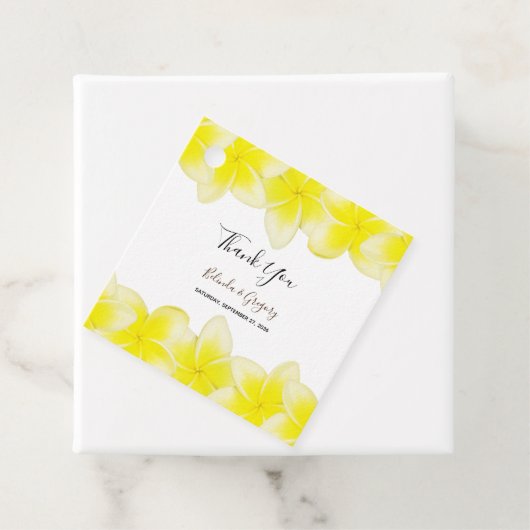 イエロープルメリアフランギ結婚パニのプレゼント フェイバータグ (インサイチュ)