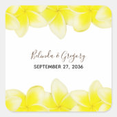 イエロープルメリアフランギ結婚パニ スクエアシール (正面)