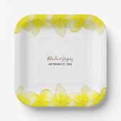 イエロープルメリアフランギ結婚パニ ペーパープレート (正面)