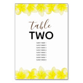 イエロープルメリアフ結婚ランギパニのゲスト名 テーブルナンバー (正面)