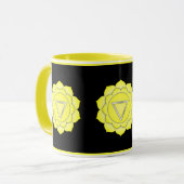 イエロープレクス太陽のチャクラゼンヨガナマステ マグカップ (正面左)