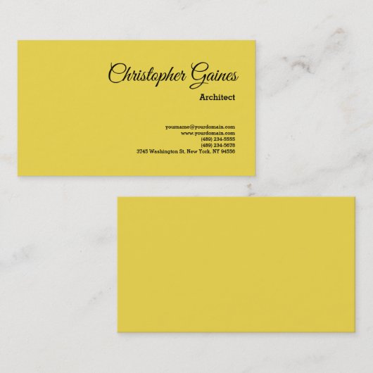 イエロープレーンアーキテクトクラシカルプロフェッショナル 名刺 (正面/裏面)