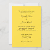 イエロープレーンシンプル磁気結婚式招待状 マグネット招待状 (正面)