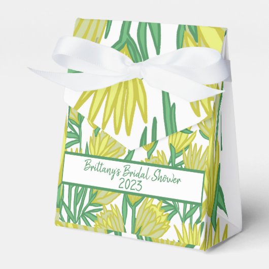 イエロープロテアオリジナルフローラデザイン フェイバーボックス (正面サイド)