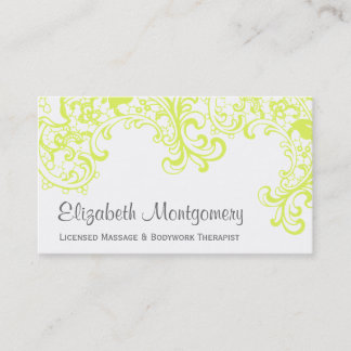 イエロープロフェッショナルマッサージヨガビジネスカード 予約カード