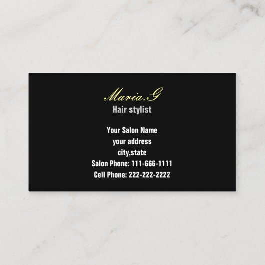 イエローヘアサロン名刺 名刺 (裏面)