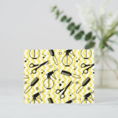 イエローヘアドレッサーのツールパターン シーズンポストカード (スタンド正面)