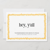 イエローヘイY'all -テキサス州へ移動 案内状 (正面)