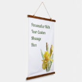 イエローベアードアイリスフローラアーパーソナライズされたト 吊り下げ型タペストリー (傾斜あり)