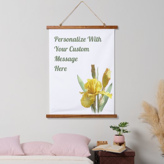 イエローベアードアイリスフローラアーパーソナライズされたト 吊り下げ型タペストリー (寝室)