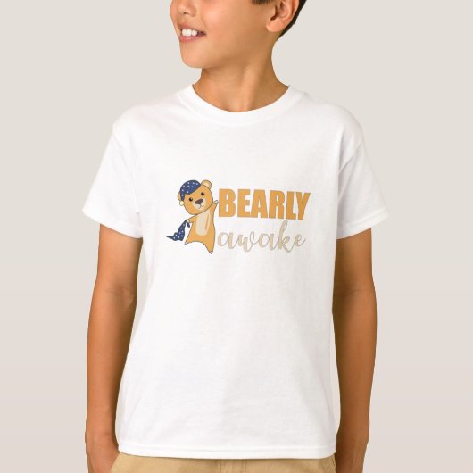 イエローベアーリーアウェイクキュートベアーテディベア Tシャツ (正面)