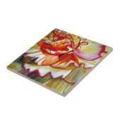 イエローベゴニア花水彩画オリジナルアート タイル (側面)