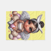 イエローベビーエンジェル毛布 フリースブランケット (正面(横))