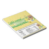 イエローベビーシャワーキャンディバーラッパーパーティーの好意 ノートパッド (アングル)