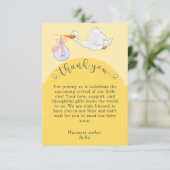 イエローベビーシャワーストークサンキューカード 招待状 (スタンド正面)