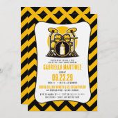 イエローベビーロックベビーシャワー 招待状 (正面/裏面)