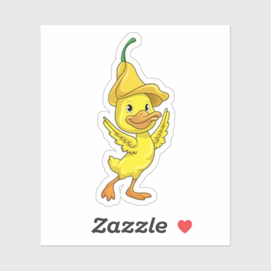 イエローベルキャップ付きアヒル シール (シート)