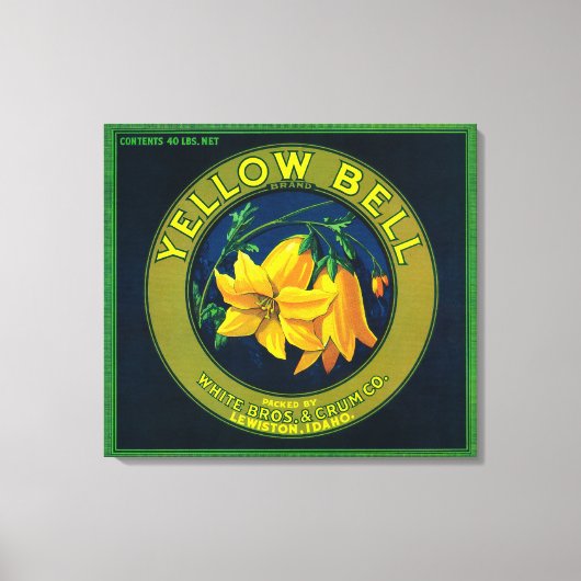 イエローベルApple Crate LabelLewiston、ID キャンバスプリント (正面)