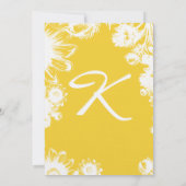 イエローベージュのビンテージフラワーウェディング 招待状 (裏面)