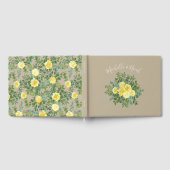 イエローベージュのヴィンテージローズエレガントウェディング ゲストブック (全面)