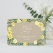 イエローベージュのヴィンテージローズエレガントウェディング 招待状 (スタンド正面)