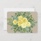 イエローベージュのヴィンテージローズエレガントウェディング 招待状 (裏面)