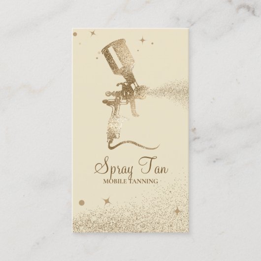 イエローベージュタンニングスプレースパークル金ゴールド 名刺 (正面)