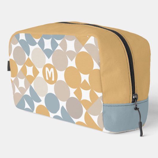 イエローベージュブラウングレー中央世紀円パターン ドップキット (右コーナー)