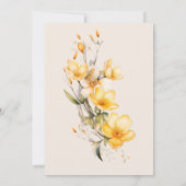 イエローベージュロマンチックフローラ結婚式招待状 招待状 (裏面)