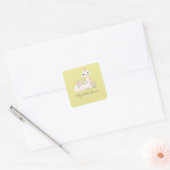 イエローベースフラワーリャマ赤ちゃんグッズ  スクエアシール (封筒)