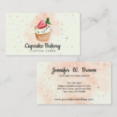 イエローペストリー水色ストロベリーカップケーキ 名刺 (正面/裏面)