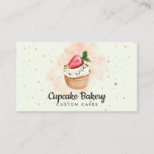 イエローペストリー水色ストロベリーカップケーキ 名刺 (正面)
