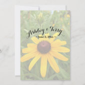 イエローペタルラドベッキアフラワーフォトブライダルシャワー 招待状 (裏面)