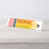 イエローペンシル先生 デスクネームプレート (正面)