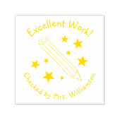 イエローペンシル&スターズエクセレントワーク先生 セルフインキングスタンプ (デザイン)