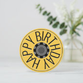 イエローホイールスチームパンクハッピーバースデーグリーティング シーズンカード (スタンド正面)