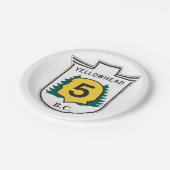 イエローホエッド道路標識 ペーパープレート (アングル)