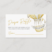 イエローホットエアバルーンおむつラッフルベビーシャワー エンクロージャーカード (正面)