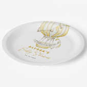 イエローホットエアバルーン赤ちゃんシャワー ペーパープレート (アングル)