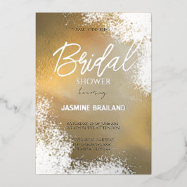 イエローホブルコズミックウォッシュブライダルシャワースパークル 箔招待状