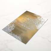 イエローホブルコズミックウォッシュブライダルシャワースパークル 箔招待状 (回転した状態)