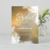 イエローホブルコズミックウォッシュブライダルシャワースパークル 箔招待状 (立ち正面)