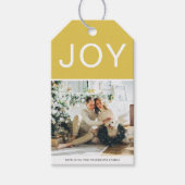 イエローホリデーズギフトクリスマスフォトギフトラベル ギフトタグ (正面)
