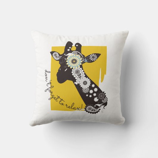 イエローホワイトとブラックファンキーキラクールフ誕生日 クッション (裏面)