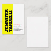 イエローホワイトはっきりしたフォントミニマモダンリスト 名刺 (正面/裏面)