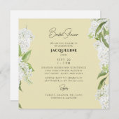 イエローホワイトアジダゲアスクエアブライダルシャワー 招待状 (正面/裏面)