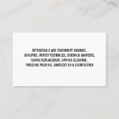 イエローホワイトオーニングサービス清掃プロフェッショナル 名刺 (裏面)