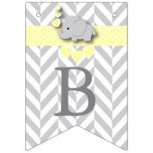 イエローホワイトグレーエレファントベビー散布機 バンティングフラッグ (第2の旗)